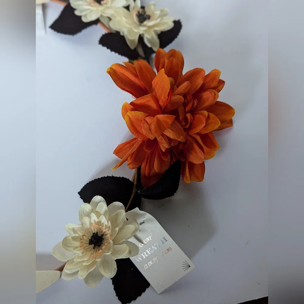 Target Bullseye Playground Summerween Moon Wreath Black Orange Halloween Flower